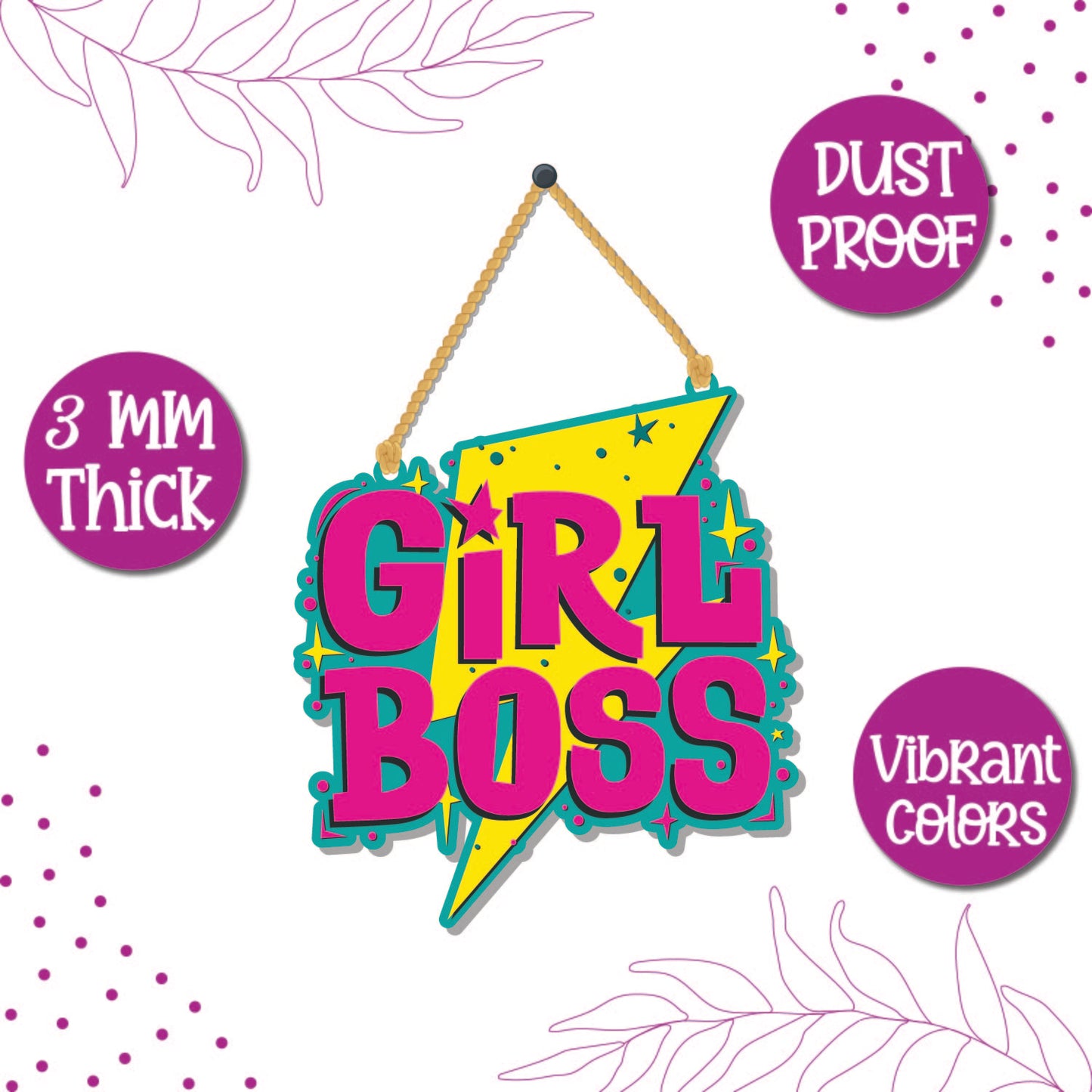 Girl Boss Wooden Wall Hanging