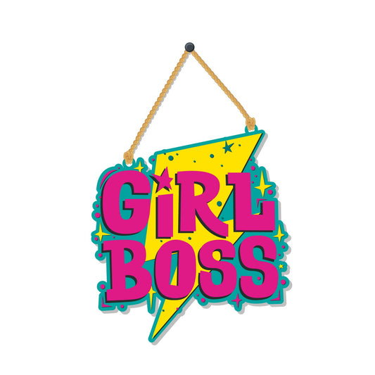 Girl Boss Wooden Wall Hanging