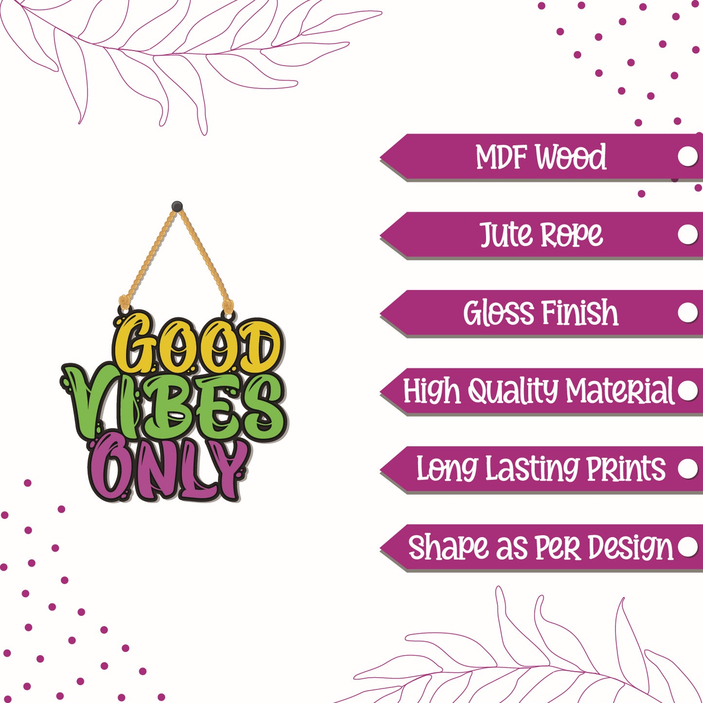 Good Vibes Only Wall Hanging