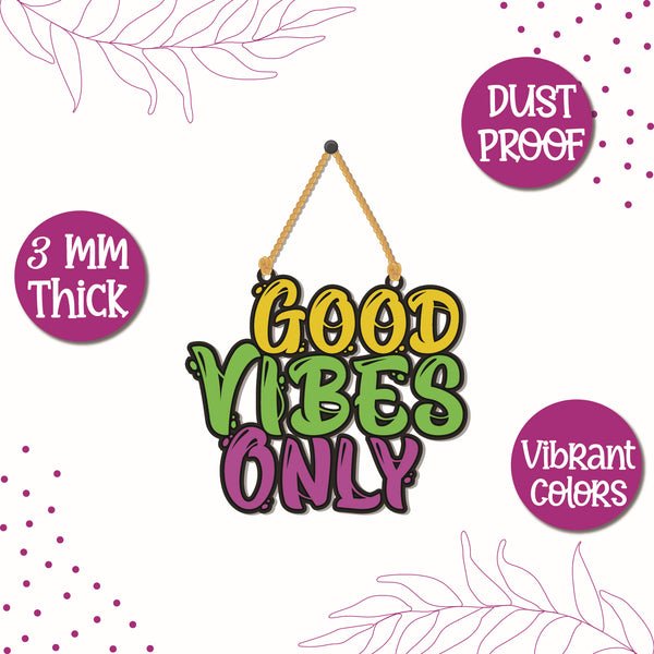Good Vibes Only Wooden Wall Hanging - Decor
