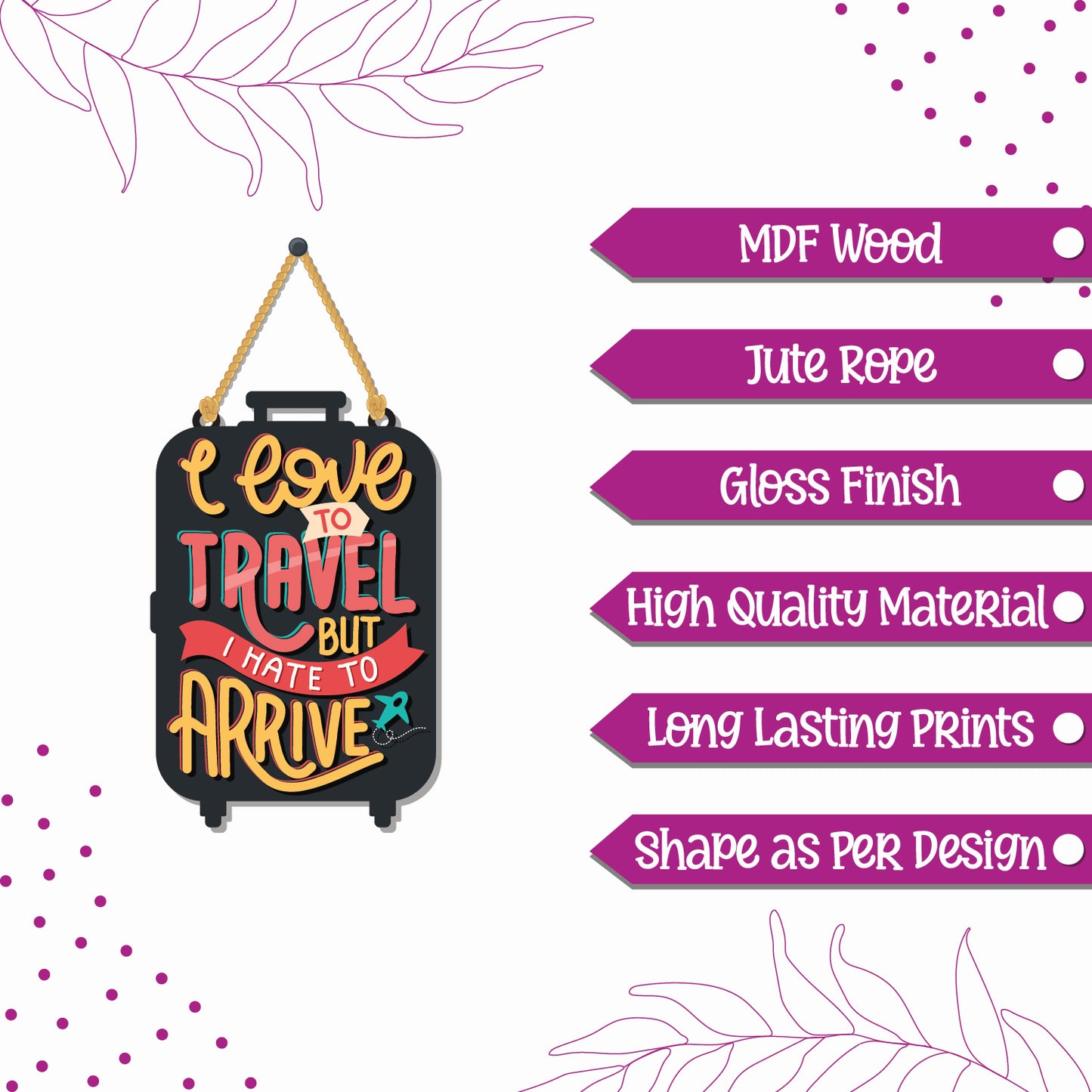 I love to travel Wall Hanging
