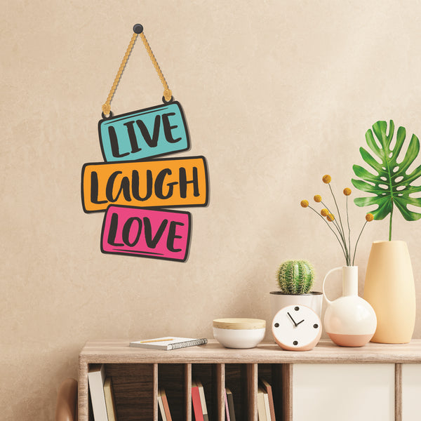 Live Laugh Love Wooden Wall Hanging - Decor