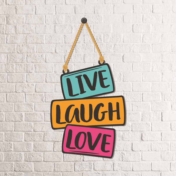 Live Laugh Love Wooden Wall Hanging - Decor