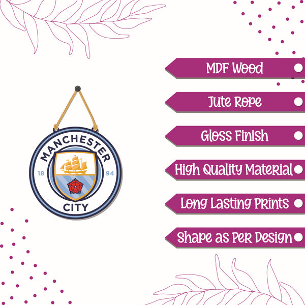 Manchester city Wooden Wall Hanging