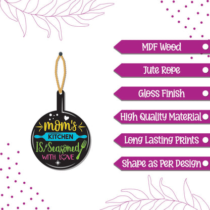 Mom's Kitchen is seasoned with Love Wooden Wall Hanging