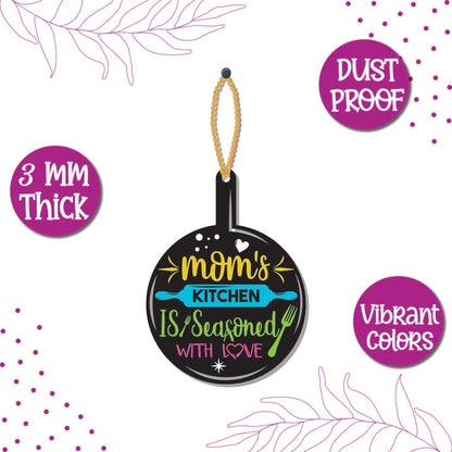 Mom's Kitchen is seasoned with Love Wooden Wall Hanging