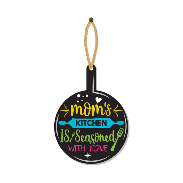 Mom's Kitchen is seasoned with Love Wooden Wall Hanging