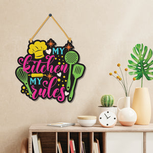 My kitchen my rules Wooden Wall Hanging Decor Bhai Please India