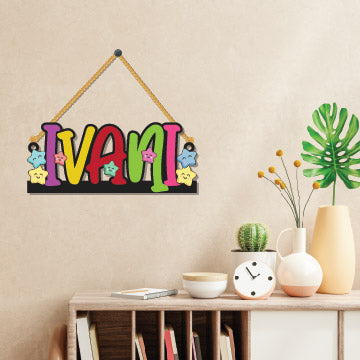 Star Theme Kids Name Personalized Wooden Wall Hanging