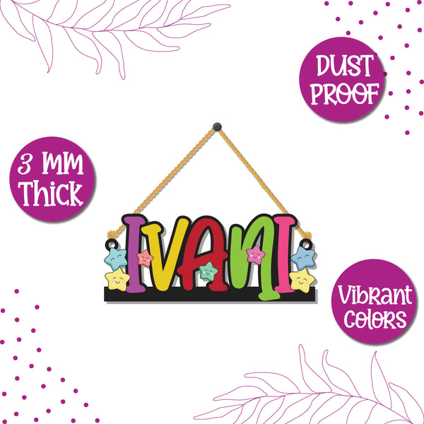 Star Theme Kids Name Personalized Wooden Wall Hanging