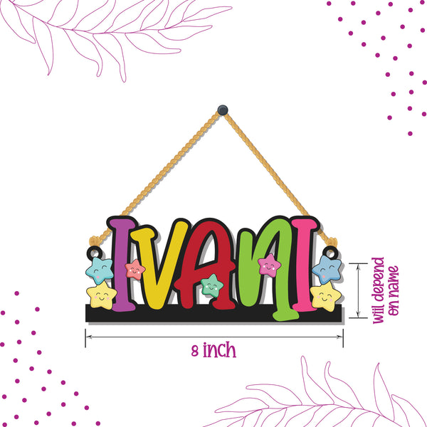 Star Theme Kids Name Personalized Wooden Wall Hanging