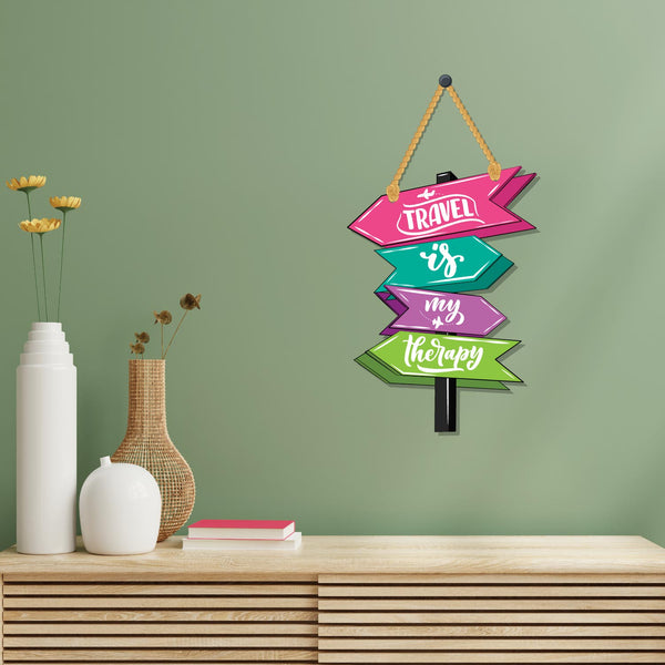 Travel is my therapy Wooden Wall Hanging