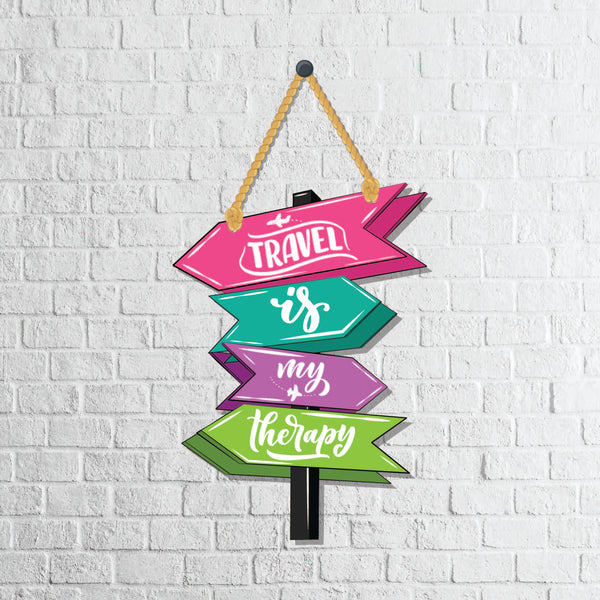 Travel is my therapy Wooden Wall Hanging