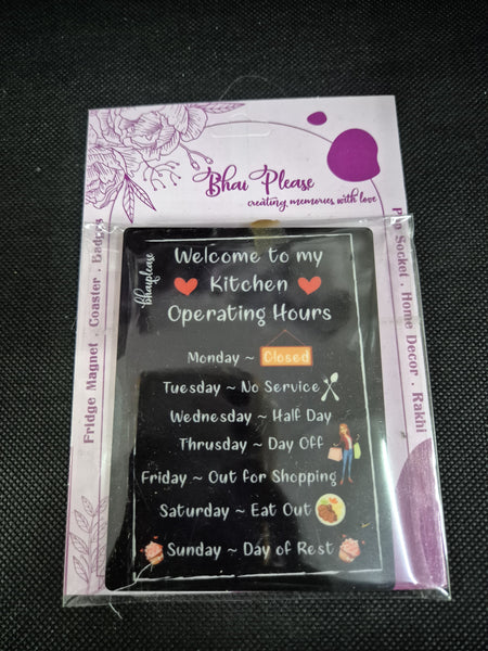 Welcome to My Kitchen Wooden Fridge Magnet