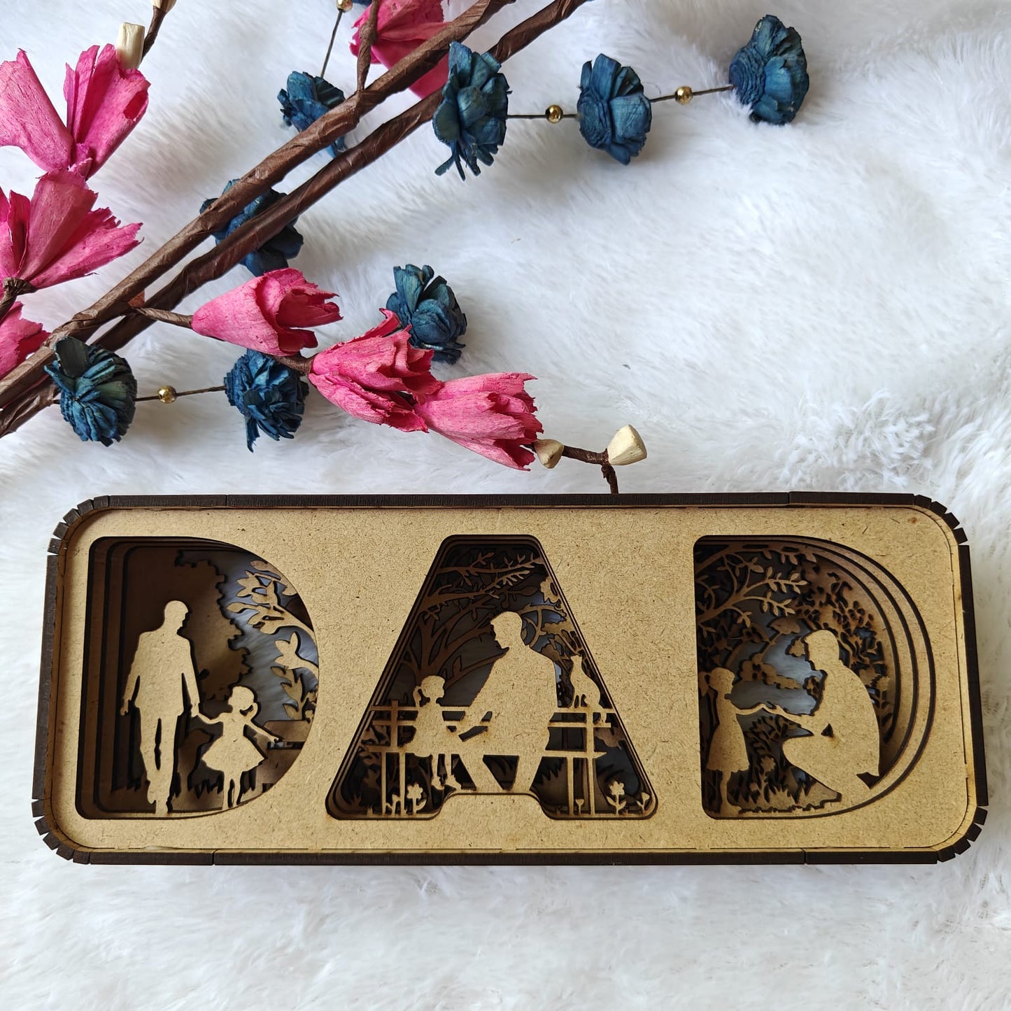 Father and Daughter Wooden Box