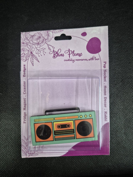 Boombox Wooden Fridge Magnet