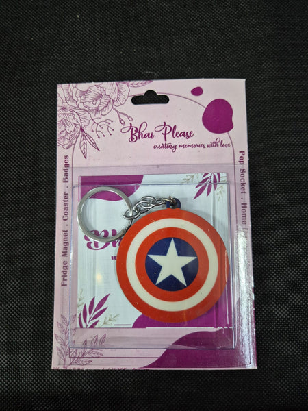 Captain America Wooden Keychain