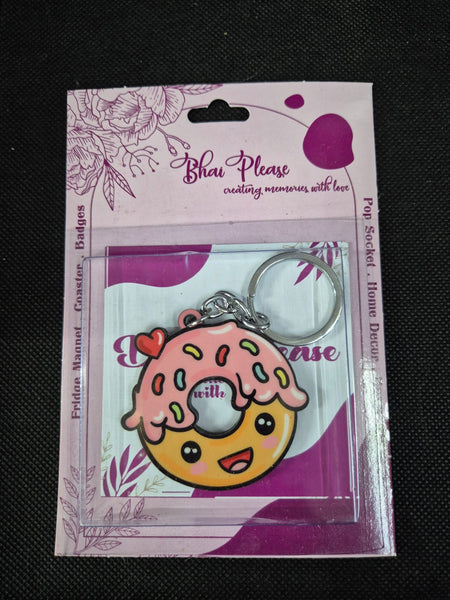 Donut Wooden Keychain