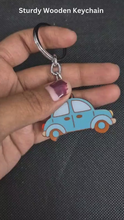 Car Wooden Keychain