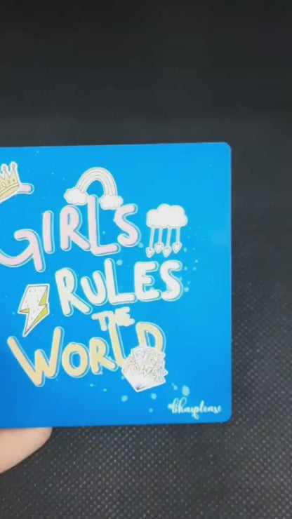 Girls Rule The World Fridge Magnet
