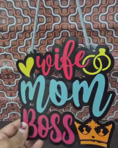 Wife Mom Boss Wall Hanging