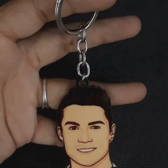  Durable wooden football legend keychain
