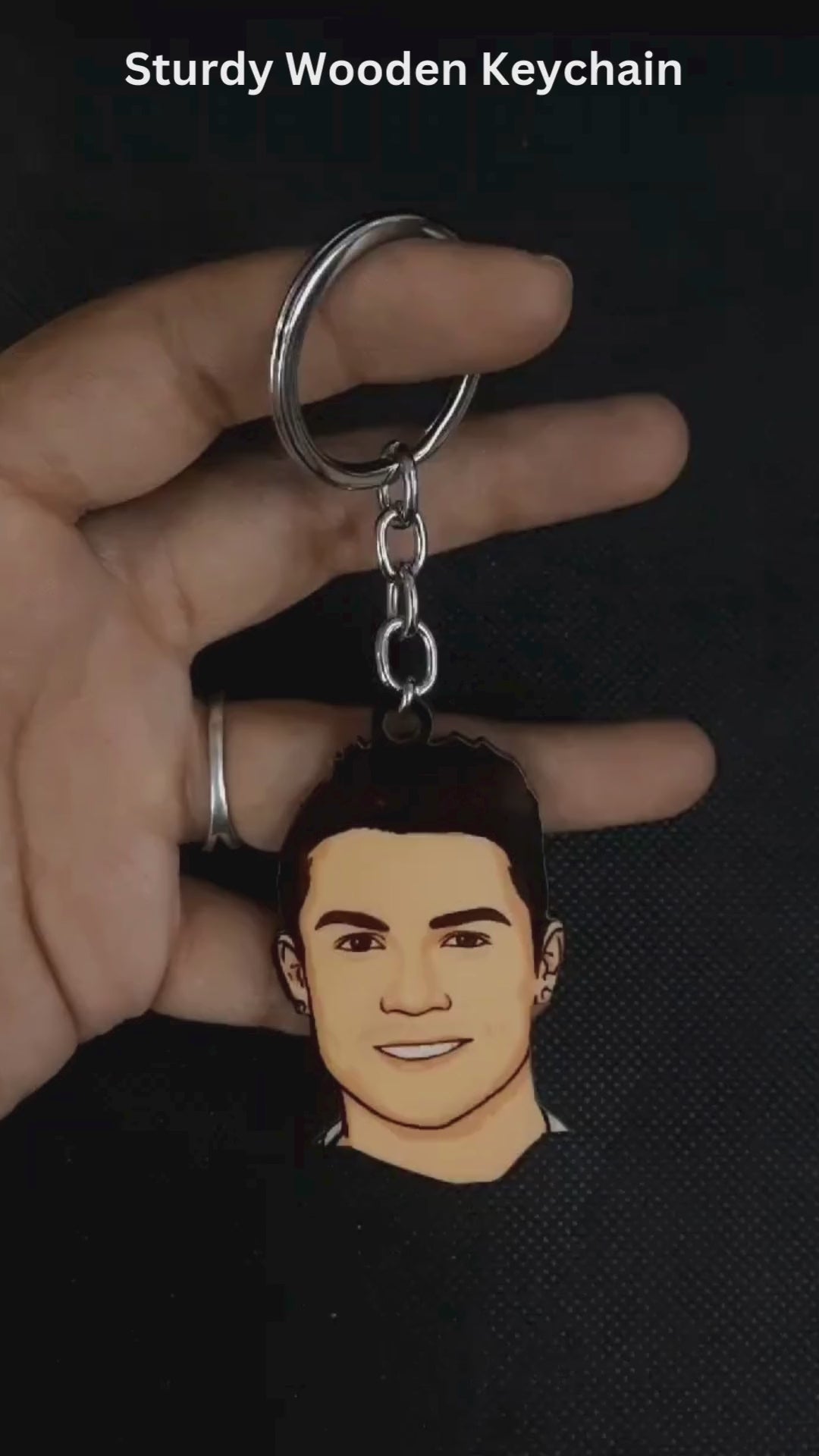  Durable wooden football legend keychain