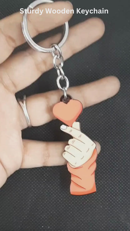  Trendy finger heart keyring
