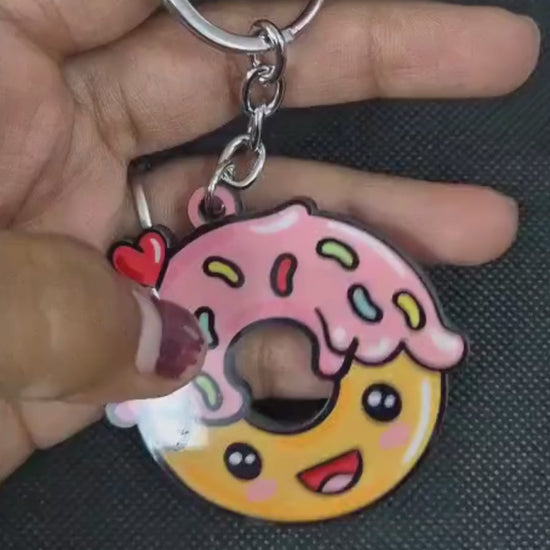  Cute food themed donut keyring