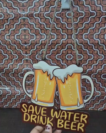 Save Water Drink Beer Wooden Wall Hanging
