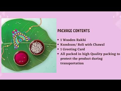 Alphabet A Wooden Rakhi