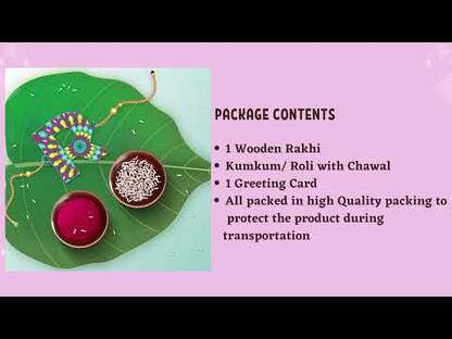 Alphabet R Wooden Rakhi