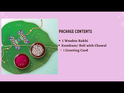 Alphabet H Wooden Rakhi