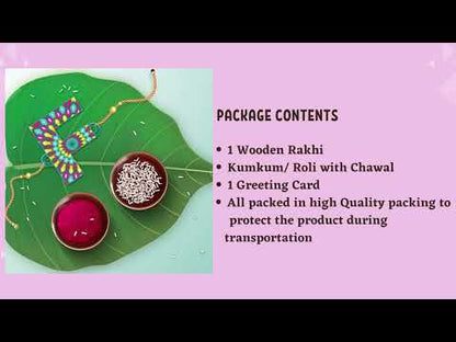 Alphabet F Wooden Rakhi