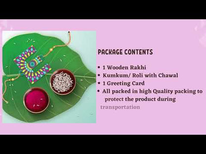Alphabet E Wooden Rakhi