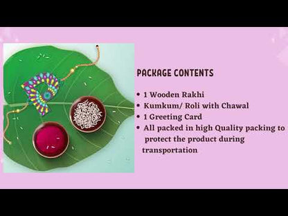 Alphabet P Wooden Rakhi
