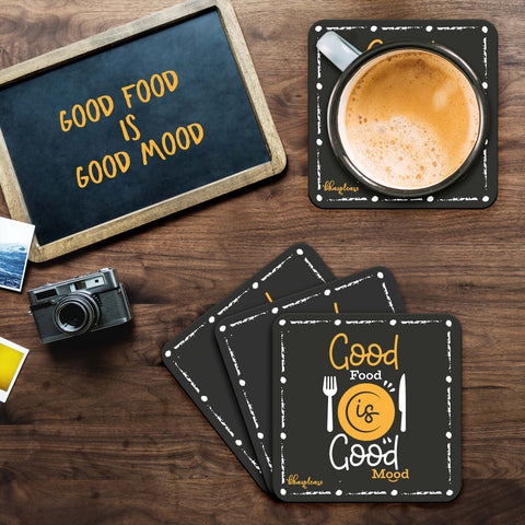 Good Food is Good Mood Wooden Coaster