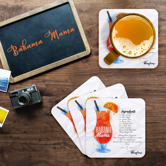 Bahama Mama (White) Wooden Coaster