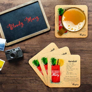 Bloody Mary (Yellow) Wooden Coaster