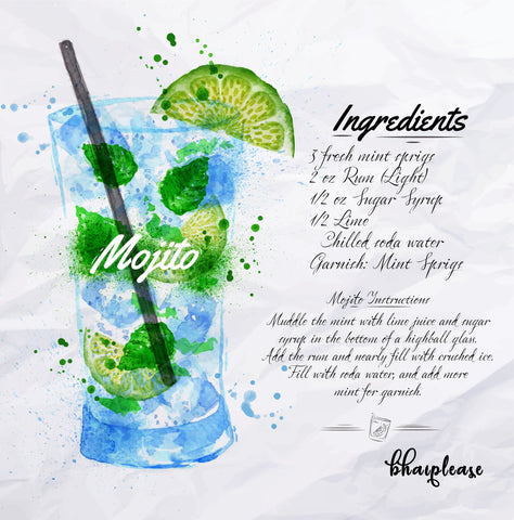 Mojito (White) Wooden Coaster