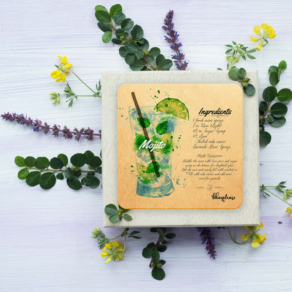 Mojito (Yellow) Wooden Coaster