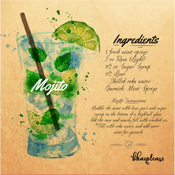 Mojito (Yellow) Wooden Coaster