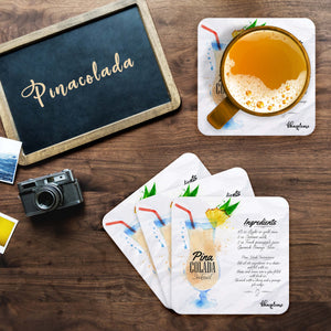 Pina Colada (White) Wooden Coaster