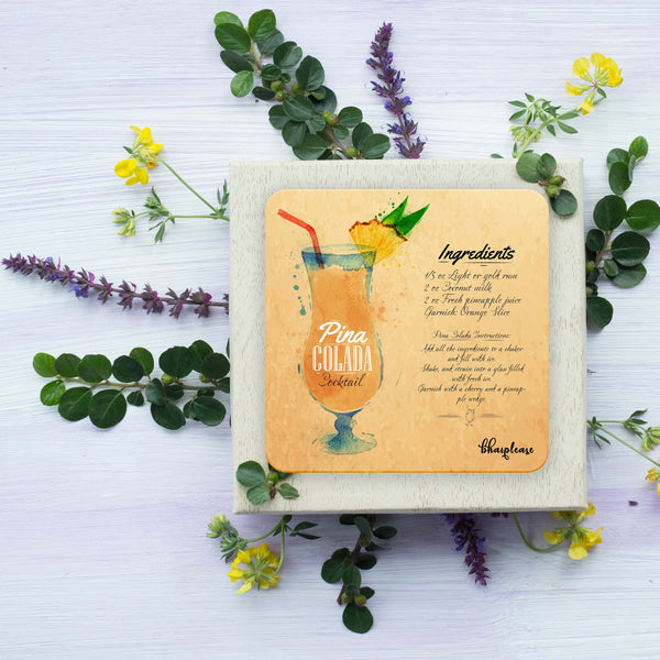 Pina Colada (Yellow) Wooden Coaster