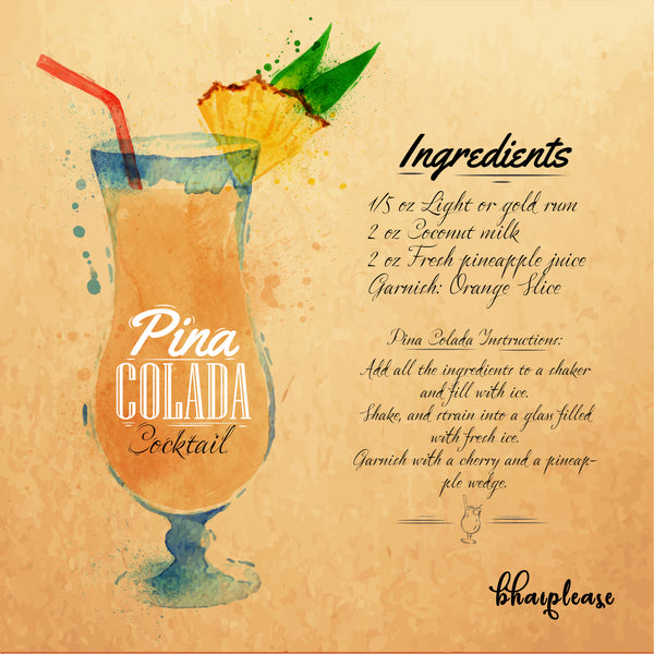 Pina Colada (Yellow) Wooden Coaster