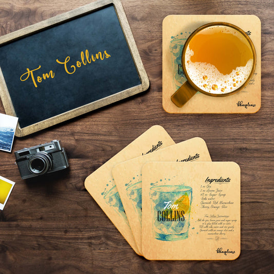 Tom Collins (Yellow) Wooden Coaster