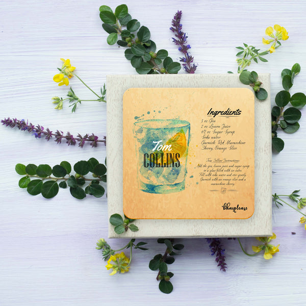 Tom Collins (Yellow) Wooden Coaster