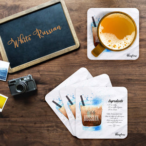White Russian (White) Wooden Coaster