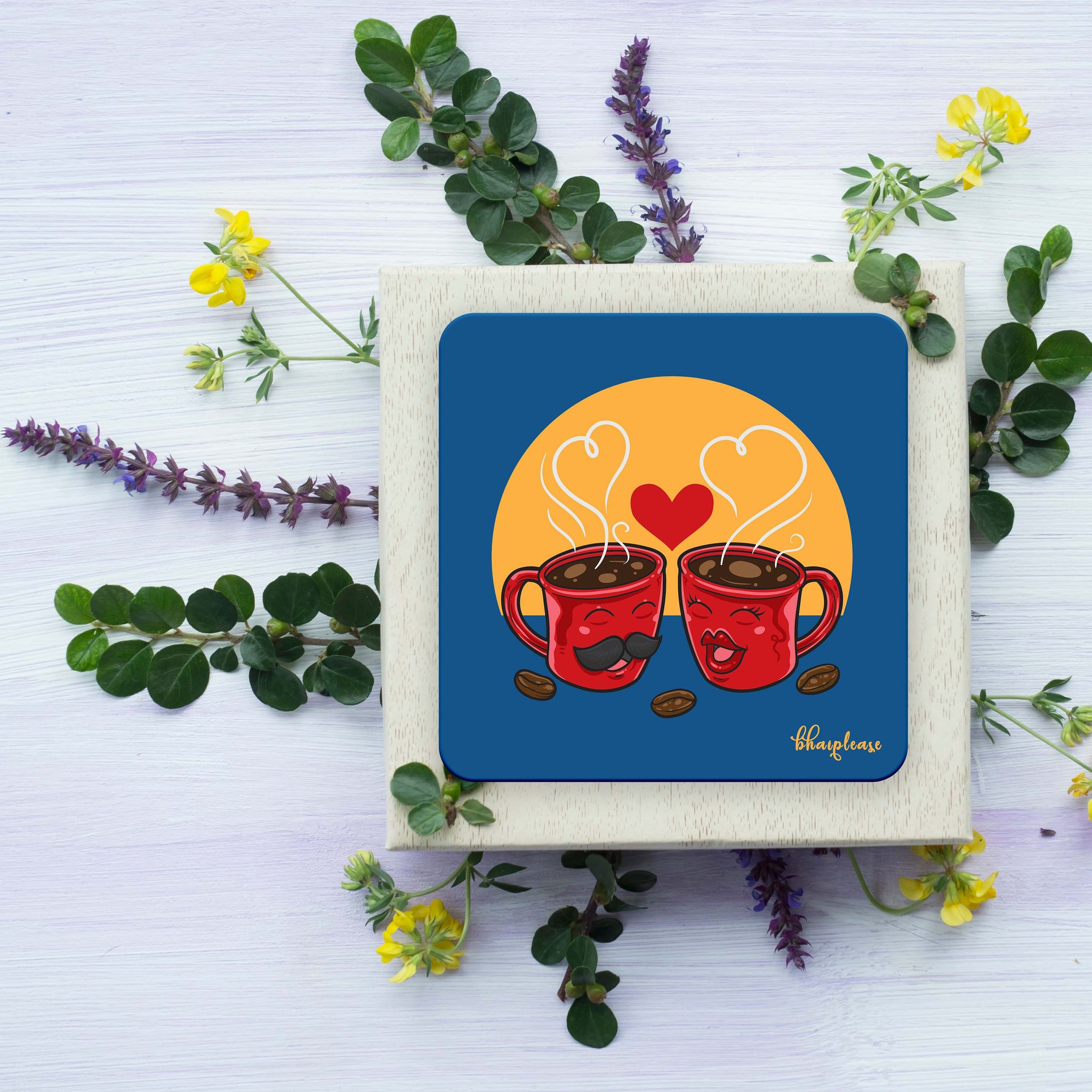 Coffee Mug Love Wooden Coasters