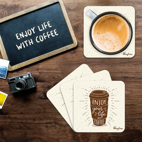 Enjoy Life - Coffee Wooden Coaster